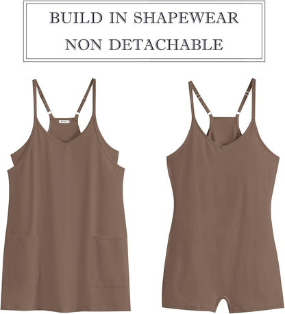ANRABESS Women Athletic Dress Summer Tennis Workout Active Sports Mini Romper Dress Built in Shorts Travel Vacation Clothes
